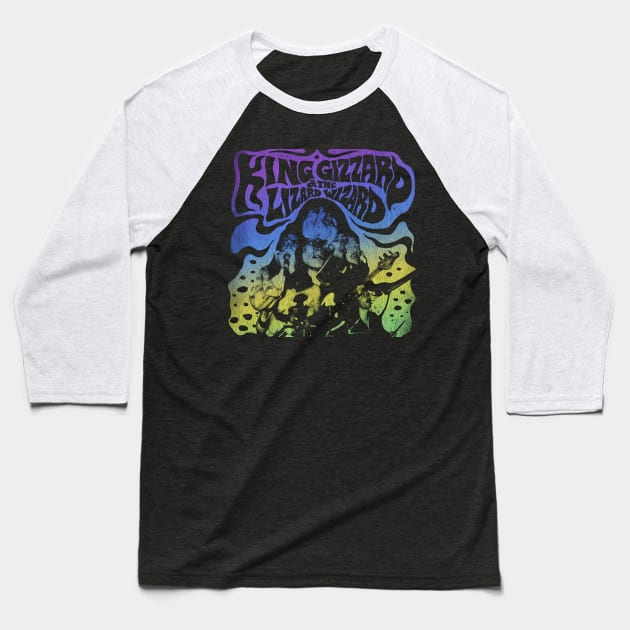 King Gizzard & Lizard Wizard Rainbow Baseball T-Shirt by demarsi anarsak